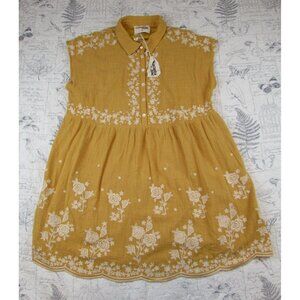NEW Savanna Jane Marigold Women Embroidered Dress Gauze Bohemian plus Size 1X